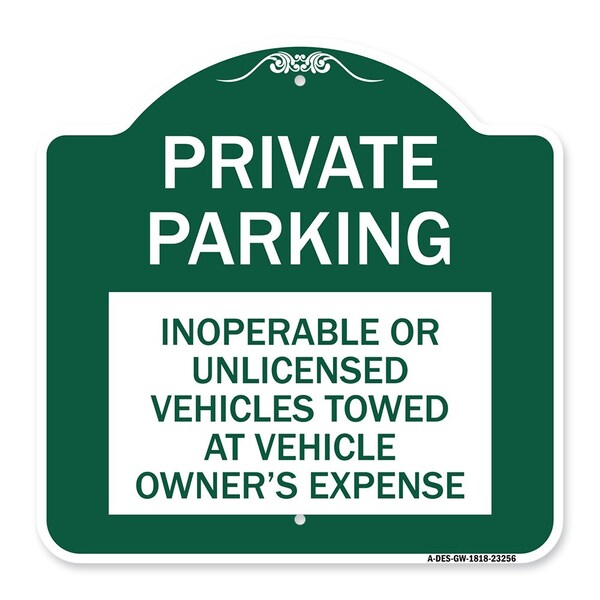 Private Parking Inoperable or Unlicensed Vehicles Towed at Vehicle Owners Expense, GW-1818-23256